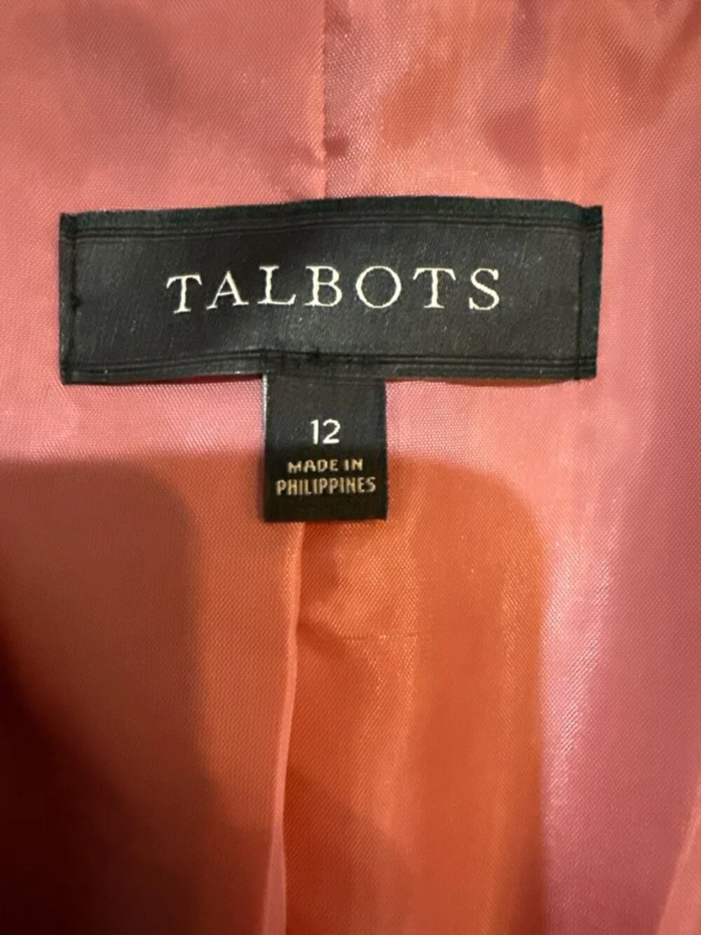 Talbots Sz 12 Dark Pink Corduroy Double Breasted Blazer Jacket NWOT - Never Worn